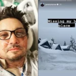 Jeremy Renner posta fotos da casa com neve; “Com saudade”