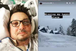 Leia mais sobre o artigo Jeremy Renner posta fotos da casa com neve; “Com saudade”