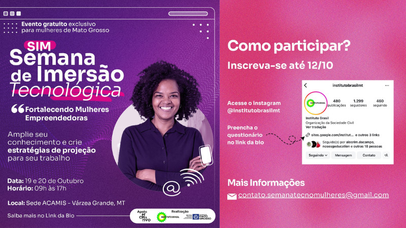 Você está visualizando atualmente Instituto oferece capacitação gratuita para Mulheres Empreendedoras em Mato Grosso