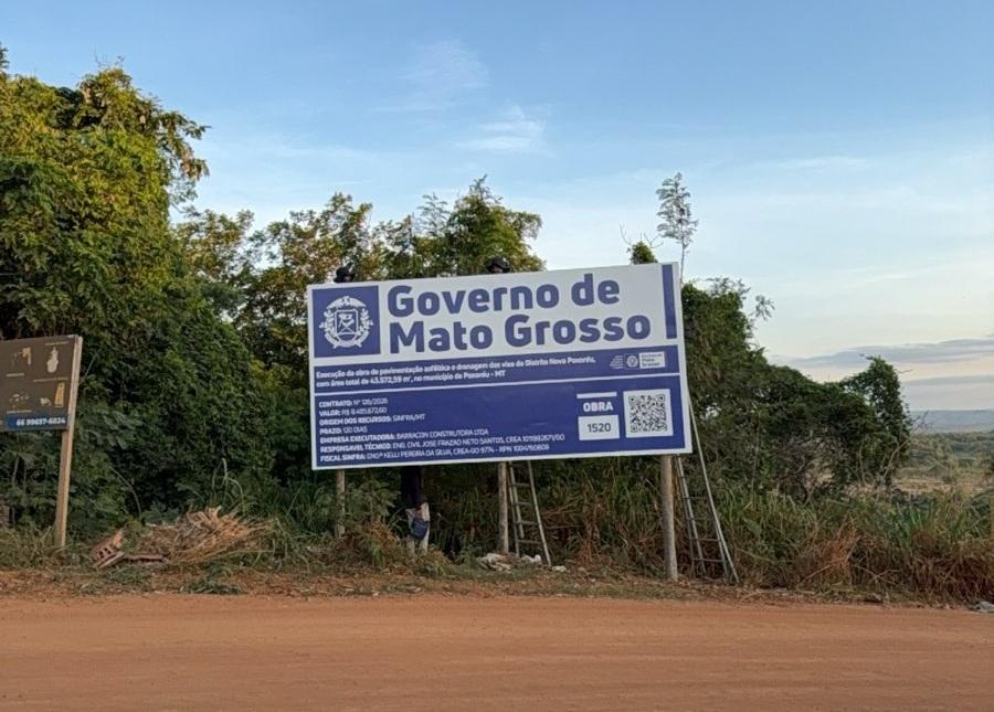 No momento, você está visualizando Governo de MT investe R$ 8,4 milhões no asfaltamento de vias em Nova Poxoréu